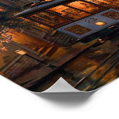 サンフランシスコケーブルカーサンセット – Rainy Reflections ポスター (角)