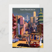 サンフランシスコケーブルカーレトロヴィンテージトラベル ノートカード (正面/裏面)