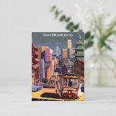サンフランシスコケーブルカーレトロヴィンテージトラベル ポストカード (スタンド正面)