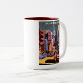 サンフランシスコケーブルカーレトロヴィンテージ ツートーンマグカップ (正面右)