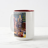 サンフランシスコケーブルカーレトロヴィンテージ ツートーンマグカップ (正面左)