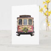 サンフランシスコケーブルカー折り畳みホリデーカード カード (黄色い花)