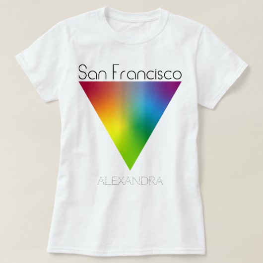 サンフランシスコゲイLGBTプライドレインボートライアングル名 Tシャツ (デザイン正面)