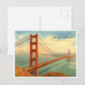 サンフランシスコゴールデンゲートウォーターカラートラベル シーズンポストカード (正面/裏面)