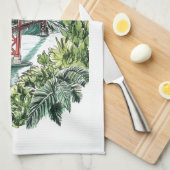 サンフランシスコゴールデンゲートブリッジウォーターカラーデザイン キッチンタオル (四つ折り)