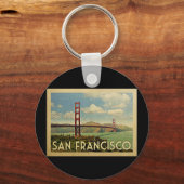 サンフランシスコゴールデンゲートブリッジヴィンテージトラベル キーホルダー (正面)