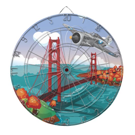 サンフランシスコゴールデンゲートブリッジ ダーツボード (正面)