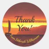 サンフランシスコサンセットサンセットありがとう1124 ラウンドシール (正面)