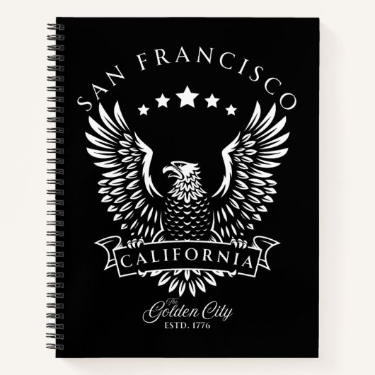 サンフランシスコザゴールデンシティカリフォルニアヴィンテージ ノートブック (正面)