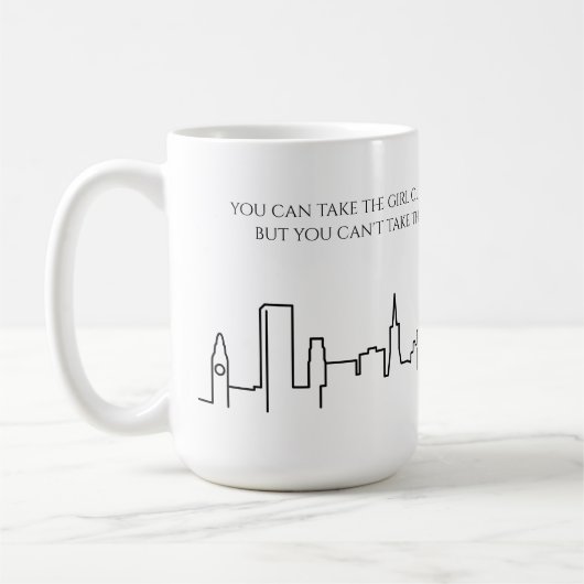 サンフランシスコスカイラインガール引用文マグ コーヒーマグカップ (左)