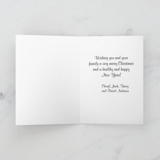 サンフランシスコスカイラインレッドスノーフレーククリスマス シーズンカード (内部)