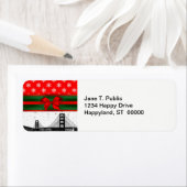 サンフランシスコスカイラインレッドスノーフレーククリスマス ラベル (インサイチュ)