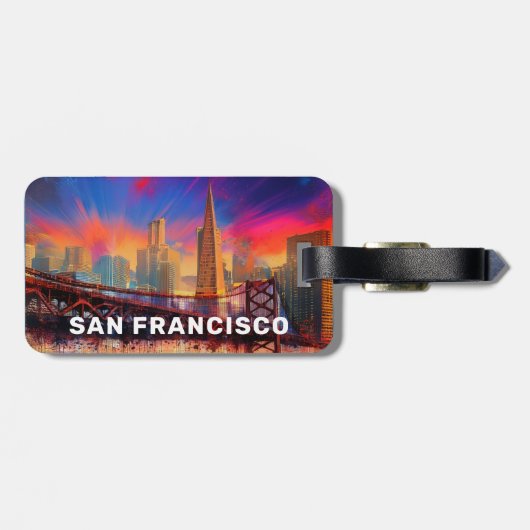 サンフランシスコスカイライン抽象芸術 ラゲッジタグ (裏面横)