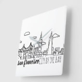 サンフランシスコスカイライン スクエア壁時計 (傾斜)