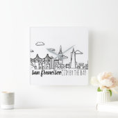 サンフランシスコスカイライン スクエア壁時計 (ホーム)