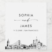 サンフランシスコスカイライン ワインラベル (シングルラベル)