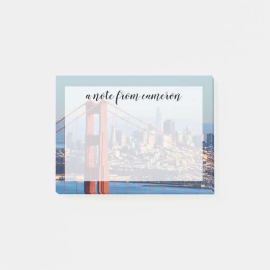 サンフランシスコスルーゴールデンゲートブリッジの眺め ポストイット (正面)