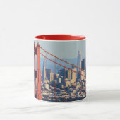 サンフランシスコスルーゴールデンゲートブリッジの眺め マグカップ (中央)