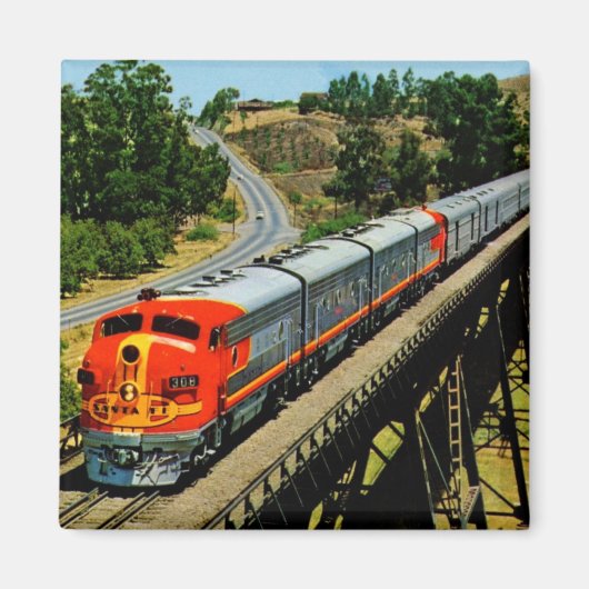 サンフランシスコチーフトレインアンルートヴィンテージ マグネット (正面)