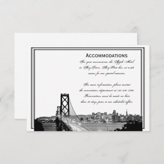 サンフランシスコデスティネーションウェディングアコモデーション エンクロージャーカード (正面/裏面)