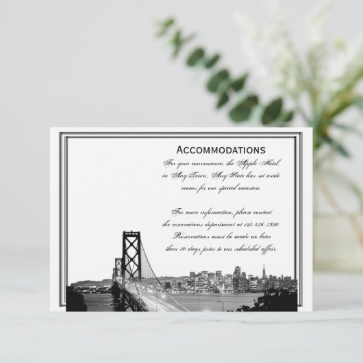 サンフランシスコデスティネーションウェディングアコモデーション エンクロージャーカード (スタンド正面)