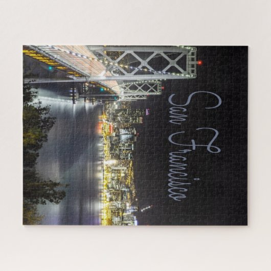 サンフランシスコナイトスカイラインゴールデンゲートブリッジ ジグソーパズル (横)