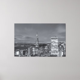 サンフランシスコナイトタイムbw キャンバスプリント