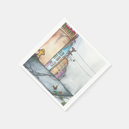 サンフランシスコネイバーシティウォーター色 スタンダードカクテルナプキン (角)