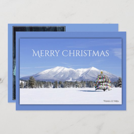 サンフランシスコピークスアリゾナフォトカスタムクリスマスクリスマス シーズンカード (正面/裏面)