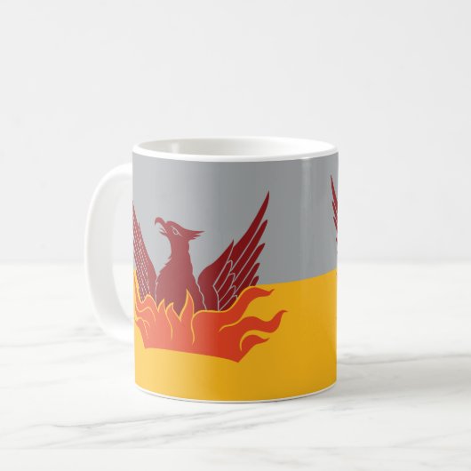 サンフランシスコフォグ&金ゴールド国旗のマグカップ コーヒーマグカップ (正面左)
