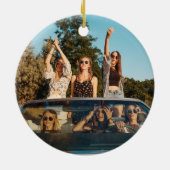 サンフランシスコブリッジサンセットカスタムフォトクリスマス セラミックオーナメント (裏面)