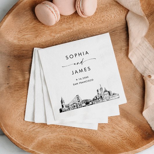 サンフランシスコモダンス結婚カイライン スタンダードカクテルナプキン