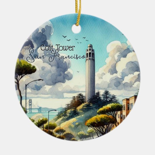 サンフランシスコランドマークサミナリー セラミックオーナメント (正面)