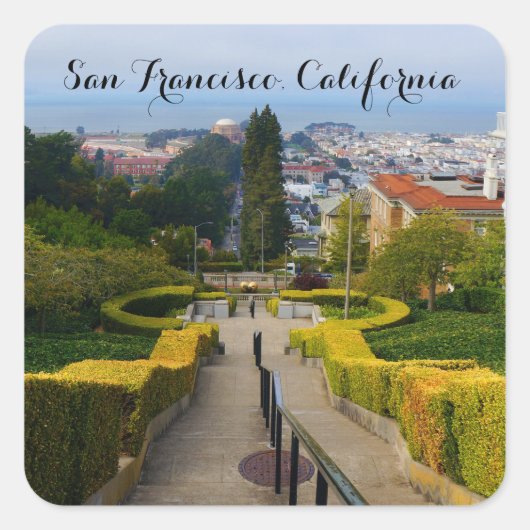 サンフランシスコリヨン通りステップス#2ステッカー スクエアシール (正面)