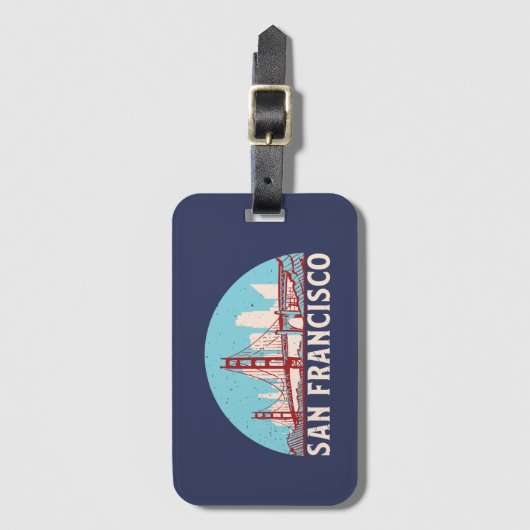 サンフランシスコレトロシティスカイラインヴィンテージ街並 ラゲッジタグ (正面縦)