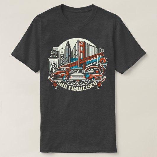 サンフランシスコレトロスタイル Tシャツ (デザイン正面)