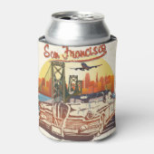 サンフランシスコレトロ車タイポグラフィ。 缶クーラー (缶正面)
