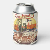 サンフランシスコレトロ車タイポグラフィ。 缶クーラー (缶裏面)