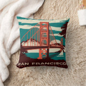 サンフランシスコヴィンテージスタイルゴールデンゲートブリッジ  クッション (ブランケット)