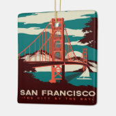 サンフランシスコヴィンテージスタイルゴールデンゲートブリッジ セラミックオーナメント (左)