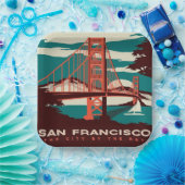 サンフランシスコヴィンテージスタイルゴールデンゲートブリッジ ペーパープレート (パーティー)