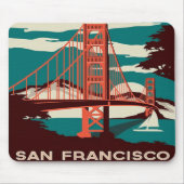 サンフランシスコヴィンテージスタイルゴールデンゲートブリッジ マウスパッド (正面)