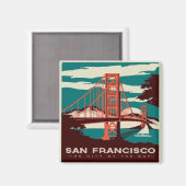 サンフランシスコヴィンテージスタイルゴールデンゲートブリッジ マグネット (正面/裏面)
