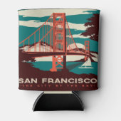 サンフランシスコヴィンテージスタイルゴールデンゲートブリッジ 缶クーラー (正面)