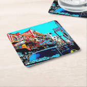 サンフランシスコ中華街のペーパーコースター スクエアペーパーコースター (アングル)