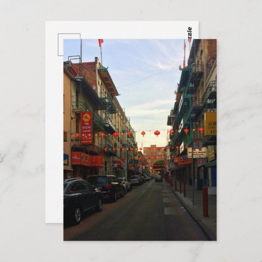 サンフランシスコ中華街灯#2はがき ポストカード (正面/裏面)