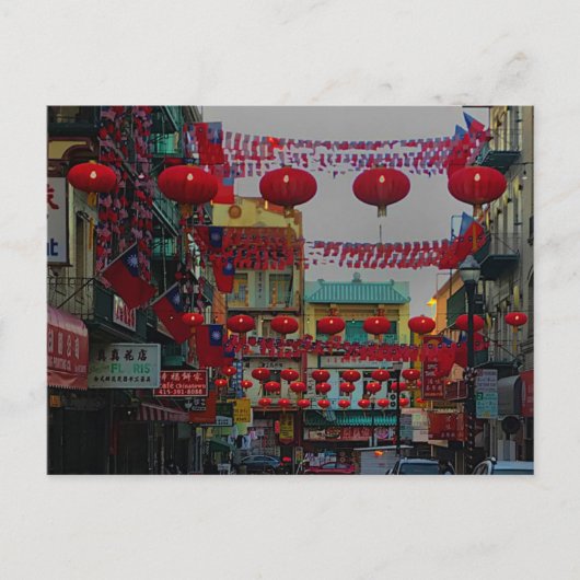 サンフランシスコ中華街灯#4はがき ポストカード (正面)