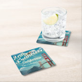 サンフランシスコ休暇ヴィンテージ旅行ポスター スクエアペーパーコースター (インサイチュ)