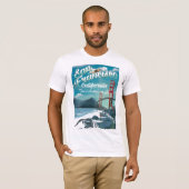 サンフランシスコ休暇ヴィンテージ旅行ポスター Tシャツ (正面フル)