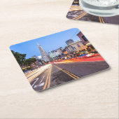 サンフランシスコ北ビーチ運動ぼやけ交通 スクエアペーパーコースター (アングル)